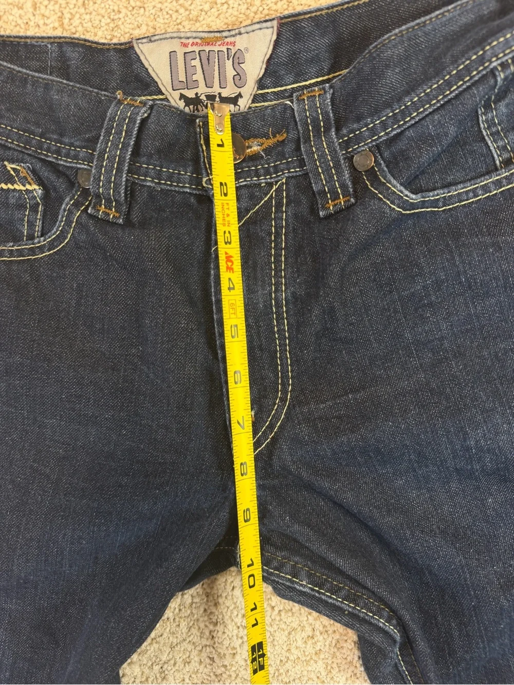 Levi's 511 Skinny Men's 34x32 Dark Wash Denim Zip Pockets Jeans
